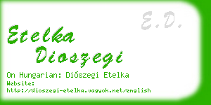 etelka dioszegi business card