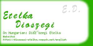 etelka dioszegi business card